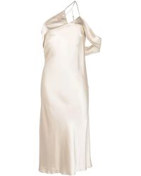 Michelle Mason - Bias-Cut Silk Midi Dress - Lyst