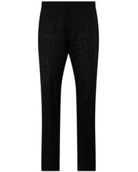 Roberto Cavalli - Leopard-Jacquard Tailored Trousers - Lyst