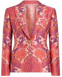 Etro - Sakko Mit Jacquard-Blumenmuster - Lyst