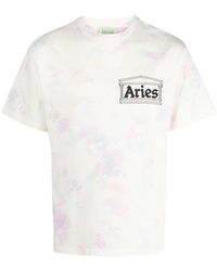 Aries - Logo-print Detail T-shirt - Lyst