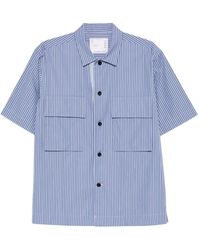 Sacai - Striped-Pattern Short-Sleeve Shirt - Lyst