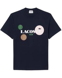 Lacoste - Printed Cotton Jersey T-Shirt - Lyst