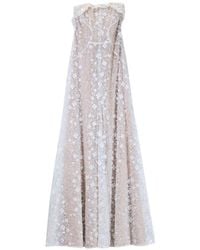 Genny - Floral-Embroidered Sequinned Maxi Dress - Lyst