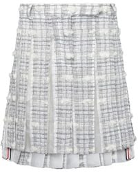 Thom Browne - Repp Gestreepte Midi-Plooirok - Lyst