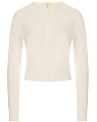 Chloé - Cardigan En Maille Ajourée À Bords Festonnés - Lyst