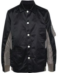 Sacai - Spread-Collar Panelled Shirt Jacket - Lyst