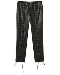 Twinset - Pantalon En Cuir Artificiel À Liens À Nouer - Lyst