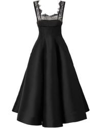 ARAFTU - Lace-Detail Flared Midi Dress - Lyst