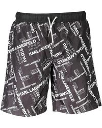 KARL LAGERFELD - Logo-Print Swim Shorts - Lyst