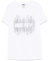 DKNY - T-Shirt Mit Logo-Verzierung - Lyst