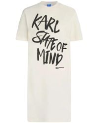 KARL LAGERFELD - Slogan-Print T-Shirt Mini Dress - Lyst