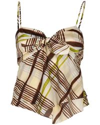 A.L.C. - Hailey Checked Bow-Detail Top - Lyst