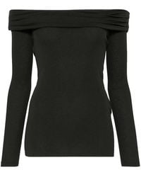Nanushka - Textured Off-Shoulder Long-Sleeve Top - Lyst