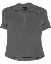 Giorgio Armani - Ribbed-Knit Short-Sleeve Top - Lyst