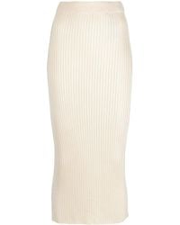 Jil Sander - Ribbed-Knit Midi Skirt - Lyst