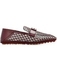 Fendi - Baguette Burgundy Leather Loafers - Lyst