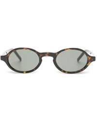 Saint Laurent - Tortoiseshell-Effect Oval-Frame Sunglasses - Lyst