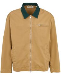 Les Deux - Zip-Up Contrast-Collar Jacket - Lyst