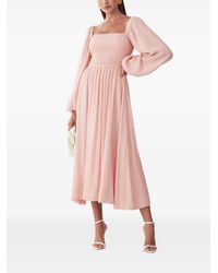 ST MRLO - Square-Neck Midi Dress - Lyst