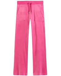 Juicy Couture - Low-Rise Velour Track Pants - Lyst