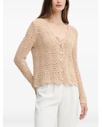 Fracomina - Scallop-Trim Buttoned Cardigan - Lyst