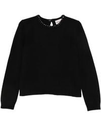 Semicouture - Crystal-Embellished Cut-Out Sweater - Lyst