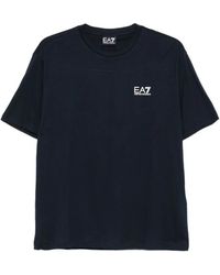 EA7 - Logo-Print Cotton T-Shirt - Lyst