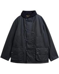 Barbour - Macdale Waxed-Cotton Corduroy-Collar Jacket - Lyst