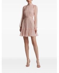 Framboise - Robe Courte En Soie Alena À Volants - Lyst