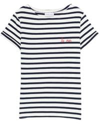 Maison Labiche - Striped Embroidered T-Shirt - Lyst