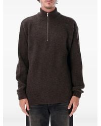 COLORFUL STANDARD - Ribbed-Knit Half-Zip Sweater - Lyst