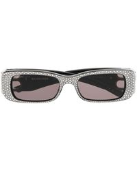 Balenciaga - Dynasty Rectangle Frame Sunglasses - Lyst