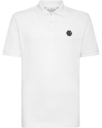 Philipp Plein - Logo-Print Cotton Polo Shirt - Lyst