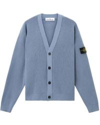 Stone Island - V-Neck Logo-Patch Cardigan - Lyst