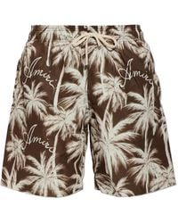 Amiri - Palm Tree-Print Swim Shorts - Lyst
