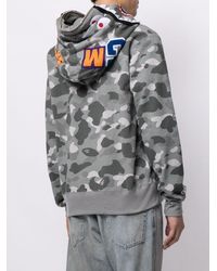 grey bape zip up