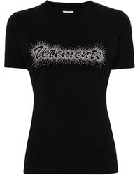 Vetements - Studded-logo Cotton T-shirt - Lyst