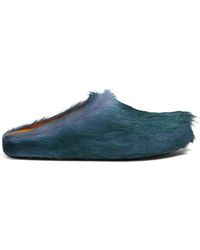Marni - Fussbet Sabot Calf-hair Slippers - Lyst