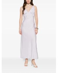 Sandro Lace-Trim Maxi Dress in Metallic | Lyst Sandro Lace-Trim Maxi Dress in Metallic | Lyst