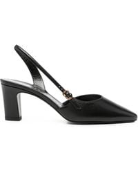 Herbert Levine - Ask Around Buckle-Detail Slingback Leather Heeled Pumps - Lyst