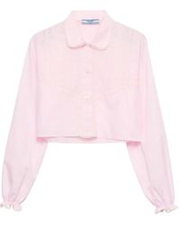 Prada - Camicia Con Ricamo - Lyst