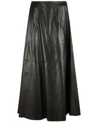 Arma - Eleni Panelled Leather Midi Skirt - Lyst