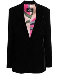 Etro - Single-Breasted Blazer With Floral Lining - Lyst