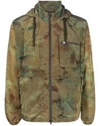 Herno - Camouflage-Pattern Hooded Bomber Jacket - Lyst