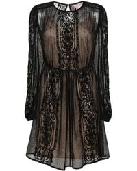 Twinset - Floral-Lace Mini Dress - Lyst