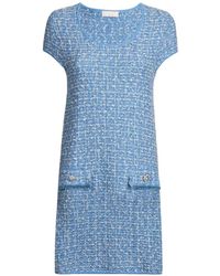 Liu Jo - Tweed-Effect Button-Detail Mini Dress - Lyst