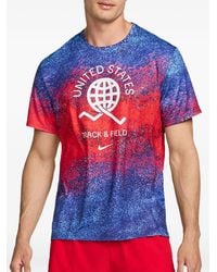 Nike - Dri-Fit Miler Printed T-Shirt - Lyst