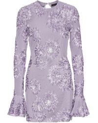 ROTATE BIRGER CHRISTENSEN - Mesh Jurk Met Bloemenprint - Lyst