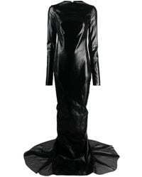 Rick Owens - Robe longue al column noire en denim - Lyst