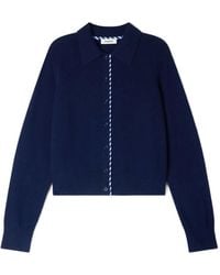 Sandro - Striped Wool And Cashmere Cardigan - Lyst